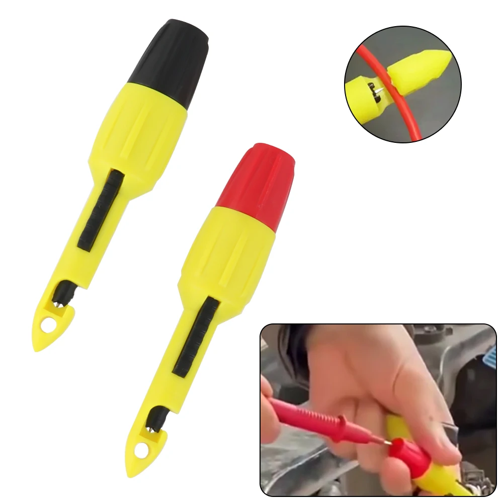 Für Multimeter Spannung Voltmeter Prüfung Isolierung Piercing Clip Werkzeug 2mm/4mm Buchse 2 stücke Draht Piercing Punktion sonde Image
