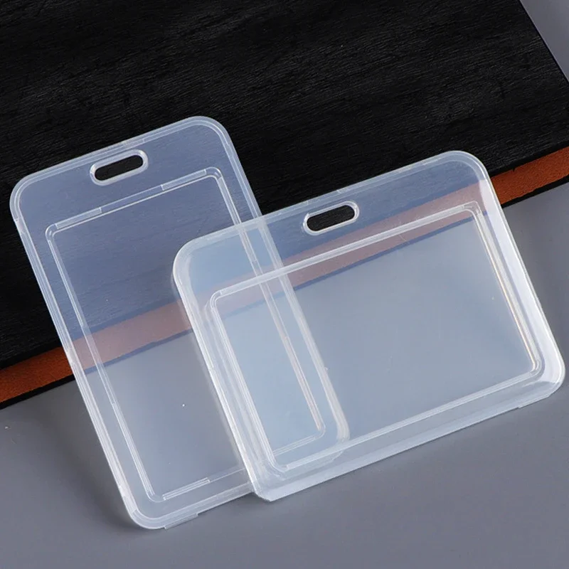 Custodia trasparente per permesso di lavoro targhetta identificativa trasparente IC ID custodia protettiva per carta di credito custodia per Badge Pass Work Card Cover cordino