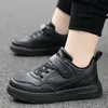 Schwarz Kinder Schuhe Sport Laufen Casual Walking Student Mode Atmungsaktive Weiche Kind Outdoor Leder kinder Turnschuhe Schuh
