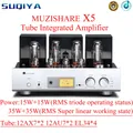 SUQIYA-MUZISHARE X5 amplificatore a tubo EL34 HiFi Home amplificatore Audio di fascia alta 12 ax7 12 au7 Push-Pull 15W-35W