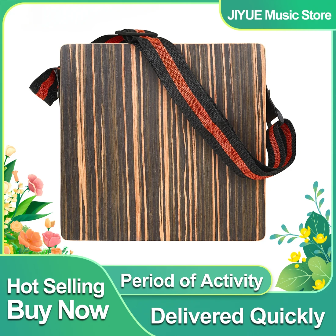 Cajon Drums Travel Box Drums Cajun Drums Ebenholz Top Tragbares Tamburin mit Tragegurt Percussion Instruments Drums Teile Image