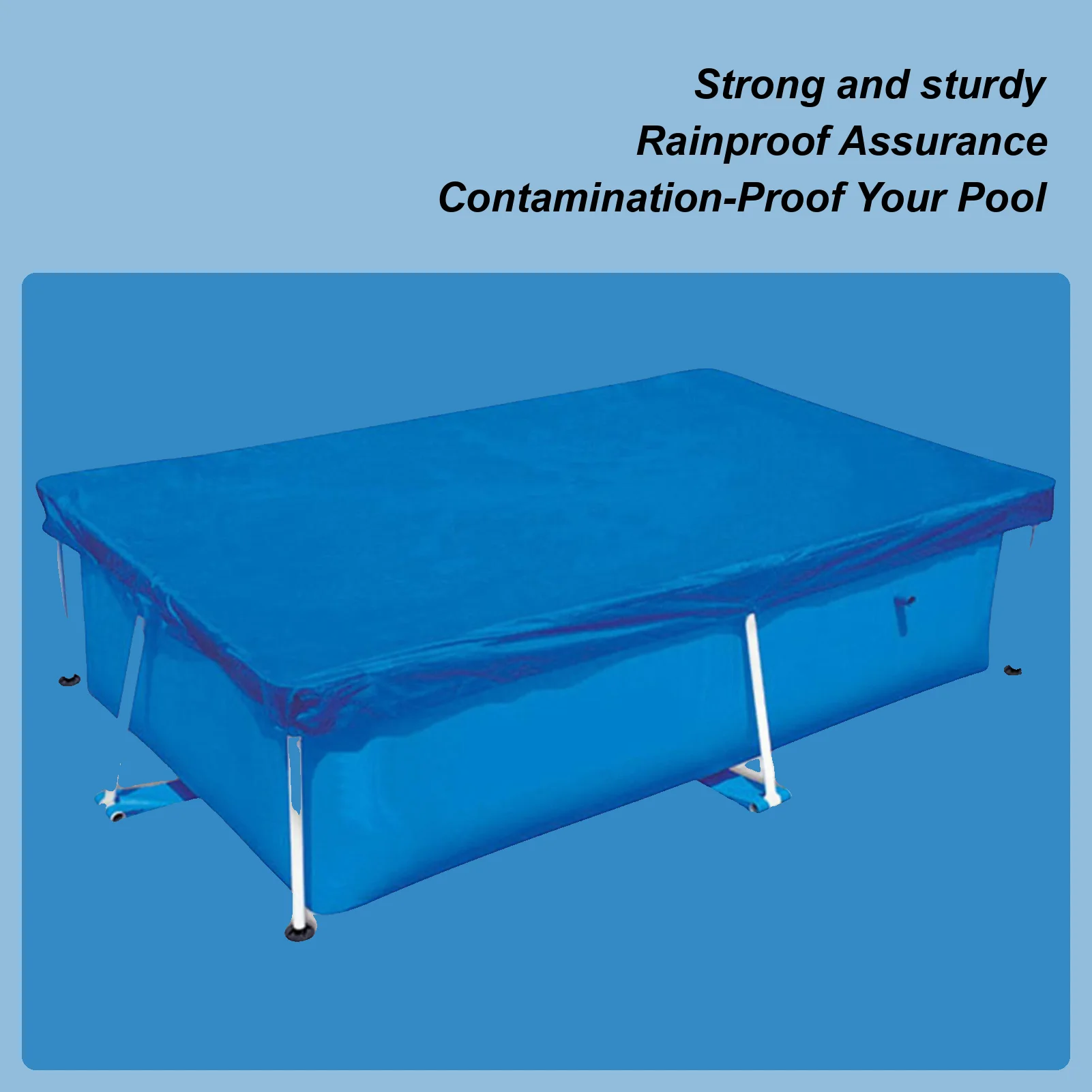 Couverture de piscine rectangulaire imperméable PE pliable couverture de piscine gonflable pour piscine hors sol couverture de piscine familiale pagaie extérieure