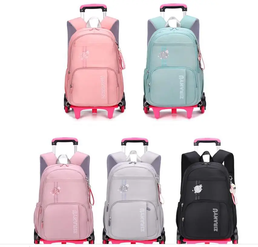 ZIRANYU étudiant école sac à dos roulant sac roues école sac à dos à roulettes sac pour filles école chariot sac à dos sac pour enfants