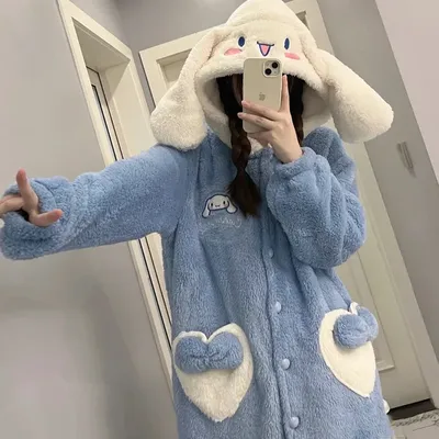 MINISO Erwachsene Cinnamoroll Cosplay Kostüm Roben Kigurumi Onesie Anime Nachthemd Halloween Cartoon Pyjamas Image