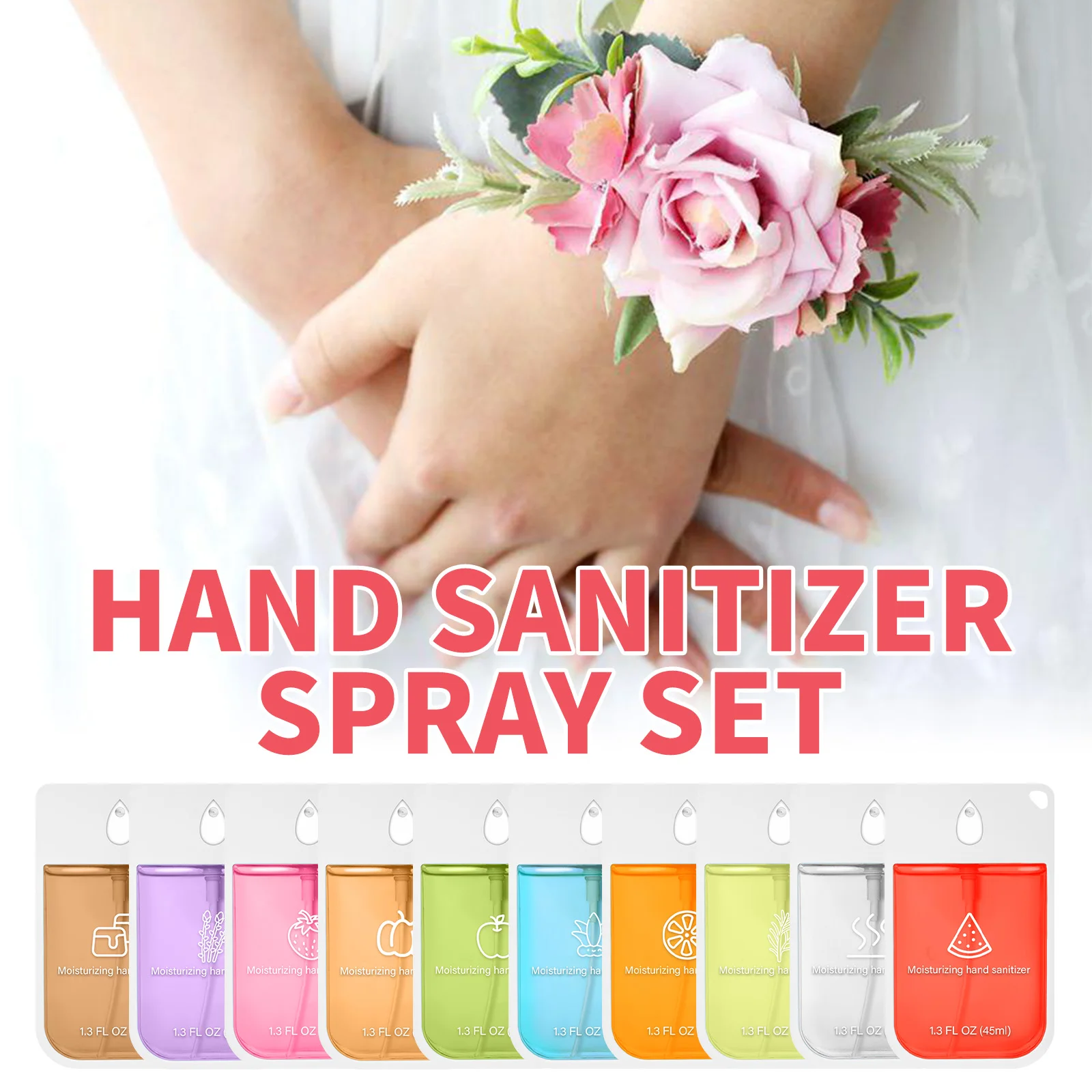 45 ml Mini-Händedesinfektionsspray, tragbar, nachfüllbar, feuchtigkeitsspendendes Händedesinfektionsspray, mildes Spülen, kostenloser Duft, Reisekosmetik Image