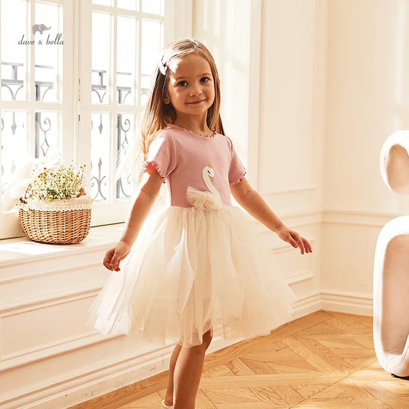 Dave Bella Mädchen Kleid Kinder neue Baby Prinzessin Kleid Mesh Spitze süße edle Mode Sommer Outdoor-Party db2235490 Image
