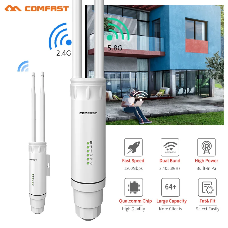 COMFAST AC1200/AC1300 Outdoor AP Router 2,4G/5G Dual Dand Long Range signal Extender Amplifie drahtlose WiFi Repeater wasserdicht Image