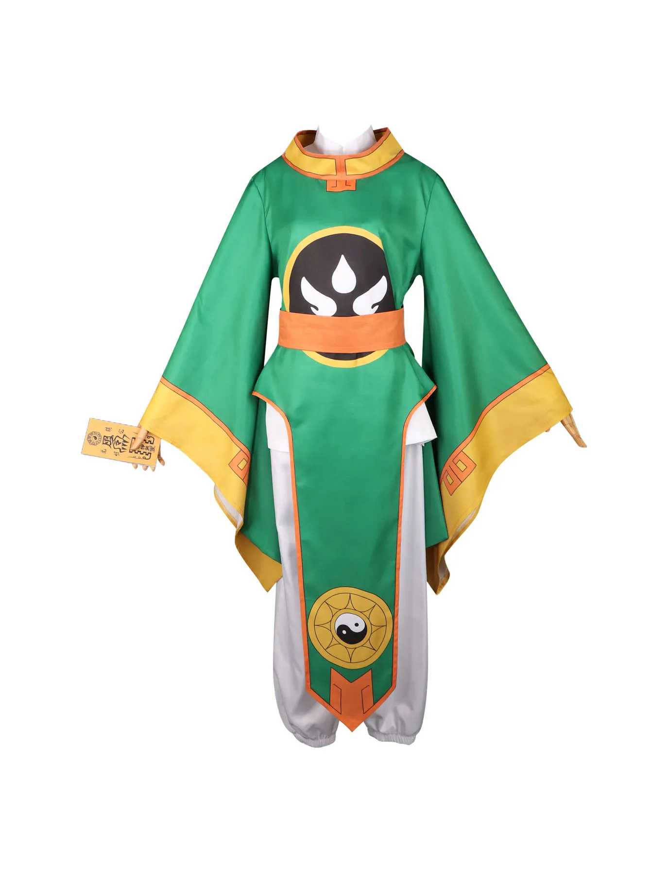 LI SYAORAN Cosplay Kostüm Grün und weiß Kampfkleidung Bagua-Muster