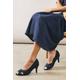 Good For The Sole Womens : Wide Fit Honey Peep Toe Court Shoes - Navy - Size 8 Wide Fit (UK Shoe) | Good For The Sole Sale | Discount Designer Brands