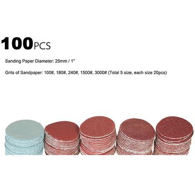 100Pcs 1inch/60Pcs 2Inch Sanding Discs Pad 100-3000 Grit Abrasive Polishing Pad Kit for Dremel Rotary Tool Sandpapers Accessories