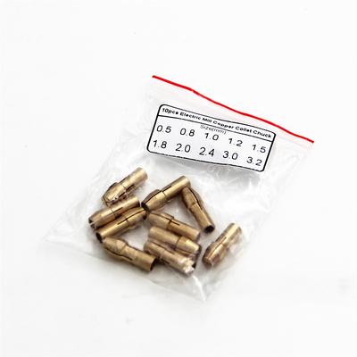 10Pcs Mini Drill Chucks Adapter 0.5mm-3.2mm Dremel Mini Drill Chucks Chuck Adapter Micro Collet Brass For Power Rotary Tool