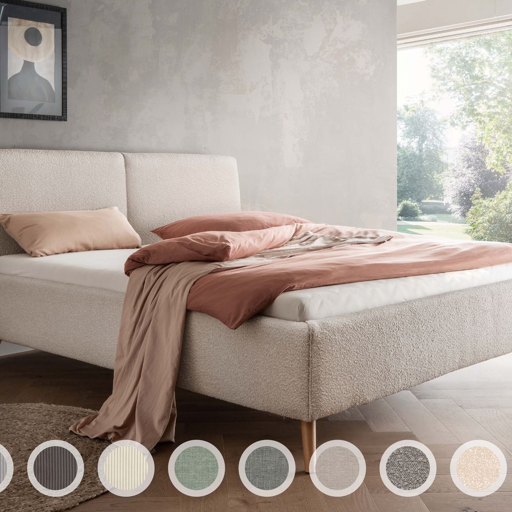 Forestales »Lyon« Polsterbett III 140x200 cm / Lincoln 03 Creme / ohne Bettkasten und Lattenrost