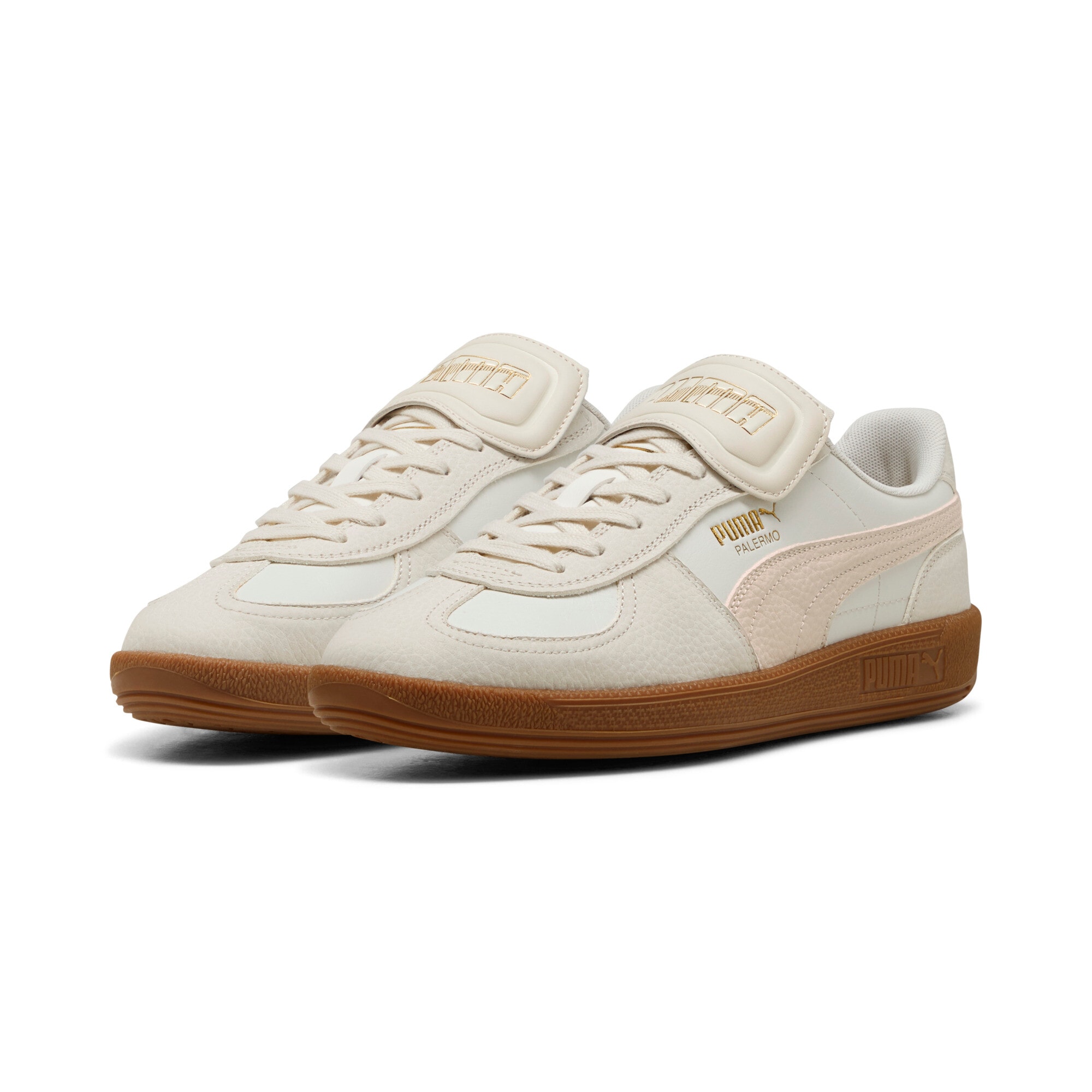 Sneaker PUMA "PALERMO PREMIUM", Damen, Gr. 40,5, warm weiß, alpine snow, Leder, unifarben, Schuhe Sneaker