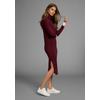 Strickkleid HECHTER PARIS, Damen, Gr. 40, N-Gr, rot (bordeaux, mel), Feinstrick, Obermaterial: 50% Viskose, 28% Polyester, 22% Polyamid, unifarben, feminin, figurumspielend wadenlang, hoch geschlossener Ausschnitt, Langarm Raglanärmel extrabreites...