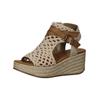 Keilsandalette BLOWFISH "Blowfish Sandalen Textil", Damen, Gr. 41, braun (beige, braun), Textil, casual, Schuhe