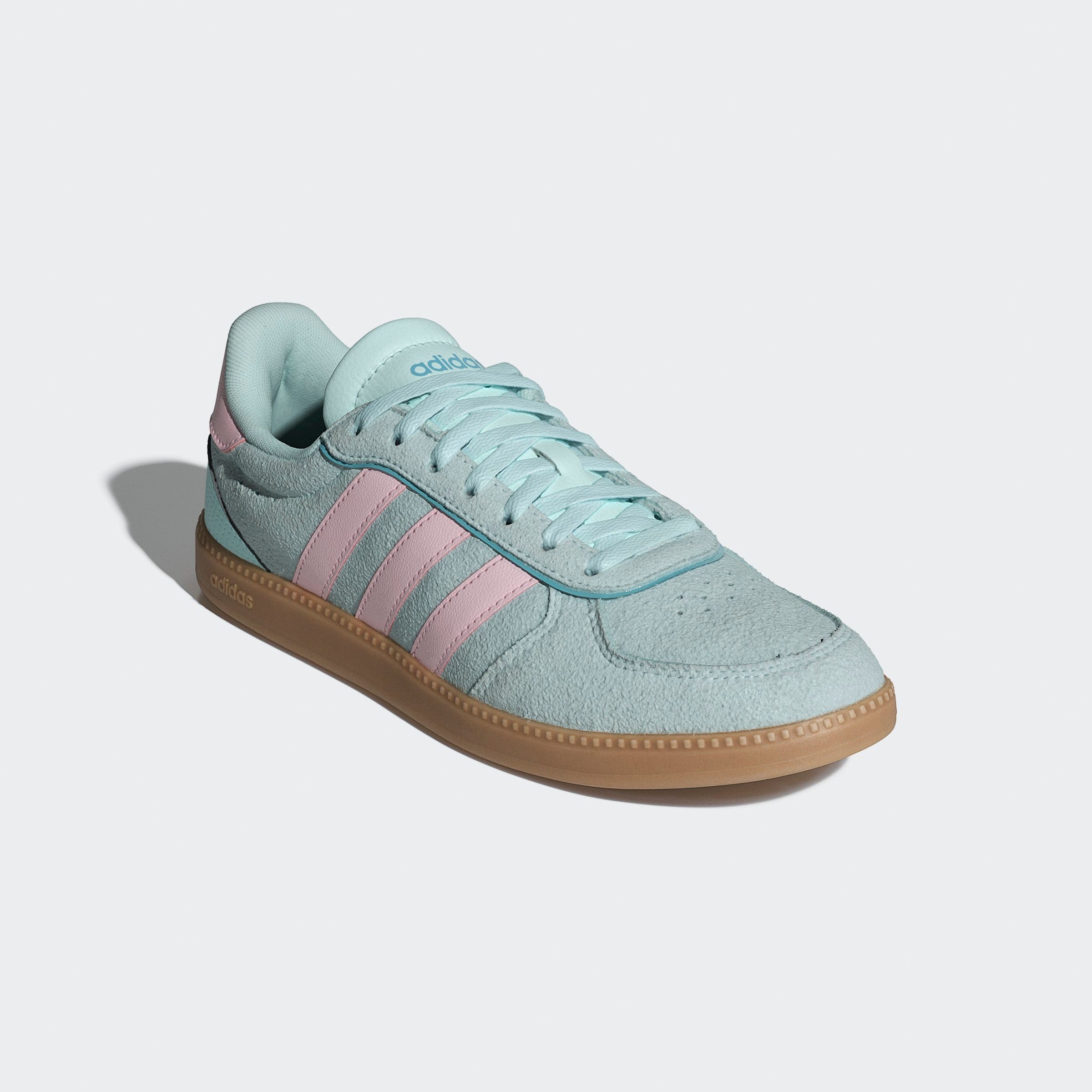 Sneaker ADIDAS SPORTSWEAR "BREAKNET SLEEK", Damen, Gr. 39, halo mint, clear pink, mint ton, Leder, Synthetik, Schuhe Sneaker