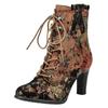 High-Heel-Stiefelette LAURA VITA "LAURA VITA Stiefelette Veloursleder/Textil", Damen, Gr. 41, braun (bronze), Veloursleder, Textil, casual, Schuhe