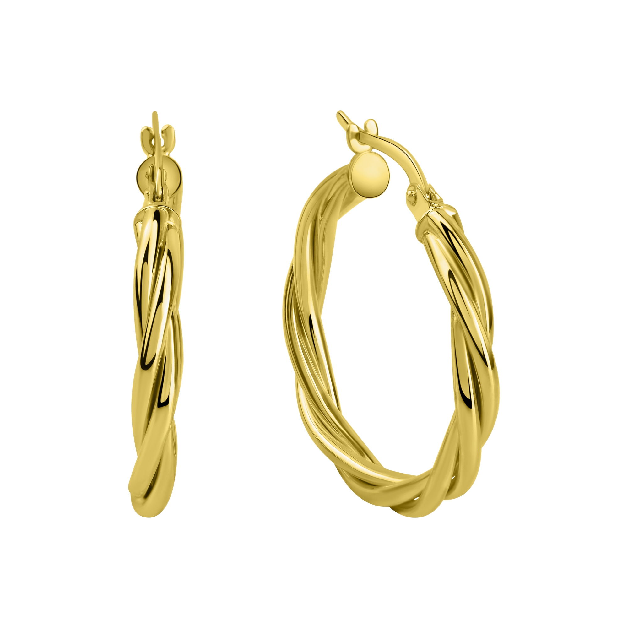 Paar Creolen "585/- Gelbgold gedreht", gelb, FASCINATION BY ELLEN K., Ohrringe, Damen, one-size, Gold