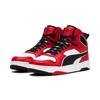 Sneaker PUMA "RBD BREAK MID", Gr. 43, bunt (puma weiß, puma schwarz, for all time rot), Leder, mehrfarbig, sportlich, Schuhe