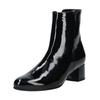 Stiefelette GABOR "Gabor Stiefelette Leder", Damen, Gr. 37, schwarz (schwarz lack), Leder, casual, Schuhe