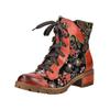 Schnürstiefelette LAURA VITA "LAURA VITA Stiefelette Leder/Textil", Damen, Gr. 39, orange, Leder, Textil, casual, Schuhe