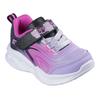 Sneaker SKECHERS "SKECHERS SOLA GLOW", Kinder, Gr. 25, schwarz, rosa, lila, Textil, Lederimitat, kontrastfarbene Details, Glitzer, sportlich, Schuhe, Babyschuh mit Klettverschluss, Größenschablone zum Download