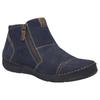 Keilstiefelette JOSEF SEIBEL "Fergey 46", Damen, Gr. 39, blau (blau, braun), Leder, kontrastfarbene Details, casual, Schuhe, Boots, Komfortschuh mit Wechselfußbett aus Leder