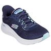 Slip-On Sneaker SKECHERS "ARCH FIT 2.0", Damen, Gr. 42, blau (navy, rosa), Textil, sportlich, Schuhe, Freizeitschuh mit Slip-ins