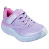 Sneaker SKECHERS "GO RUN ELEVATE 2.0", Kinder, Gr. 27, lila (lavendel), Textil, Lederimitat, kontrastfarbene Details, sportlich, Schuhe, Freizeitschuh mit Klettverschluss, Größenschablone zum Download