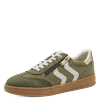 Plateausneaker MARCO TOZZI, Damen, Gr. 39, grün (khaki), Textil, Lederimitat, kontrastfarbene Details, sportlich, Schuhe, Freizeitschuh, Halbschuh, Schnürschuh mit Kontrastbesätzen