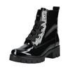 Schnürstiefelette GABOR "Gabor Stiefelette Leder", Damen, Gr. 42, schwarz (schwarz lack), Leder, casual, Schuhe