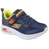 Sneaker SKECHERS "MICROSPEC MAX ADVANCE", Kinder, Gr. 31, blau (navy, gelb), Textil, Synthetik, kontrastfarbene Details, sportlich, Schuhe, Freizeitschuh mit Klettverschluss, Größenschablone zum Download
