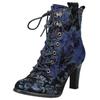 High-Heel-Stiefelette LAURA VITA "LAURA VITA Stiefelette Veloursleder/Textil", Damen, Gr. 41, blau (dunkelblau), Veloursleder, Textil, casual, Schuhe