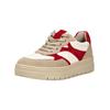 Sneaker TAMARIS "Tamaris Sneaker Veloursleder/Synthetik", Damen, Gr. 39, rot (beige, rot), Veloursleder, Synthetik, casual, Schuhe