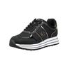 Sneaker TAMARIS "Tamaris Sneaker Lederimitat/Textil", Damen, Gr. 37, gold (schwarz, gold), Lederimitat, Textil, casual, Schuhe