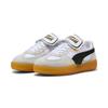 Sneaker PUMA "PALERMO MODA TONGUE WNS", Gr. 38,5, feather gray, puma schwarz, Textil, mehrfarbig, sportlich, Schuhe
