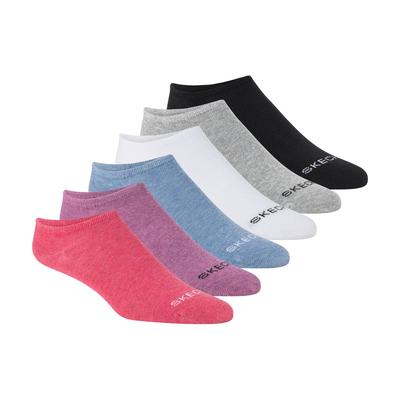 Skechers Women's Cotton No-Show Socks - 6 Pack | Size Medium | Magenta