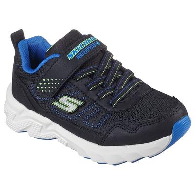 Sneaker SKECHERS "SKECHERS ELITE SPORT TREAD", Kinder, Gr. 31, schwarz (schwarz, blau), Lederimitat, sportlich, Schuhe, Trekkingschuh mit waterproof, Größenschablone zum Download Image