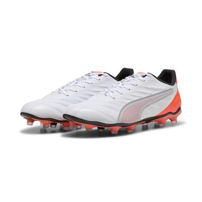 Fußballschuh PUMA "KING PRO FG/AG Fußballschuhe Erwachsene", Gr. 42.5, weiß silber glowing rot metallic, Obermaterial: Synthetik; Futter: Textil, Synthetik; Innensohle: Textil; Laufsohle: Synthetik, Schuhe Image