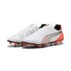 Fußballschuh PUMA "KING MATCH FG/AG Fußballschuhe Erwachsene", Gr. 45, weiß silber glowing rot metallic, Obermaterial: Synthetik, Textil; Futter: Textil; Innensohle: Textil; Laufsohle: Synthetik, Schuhe