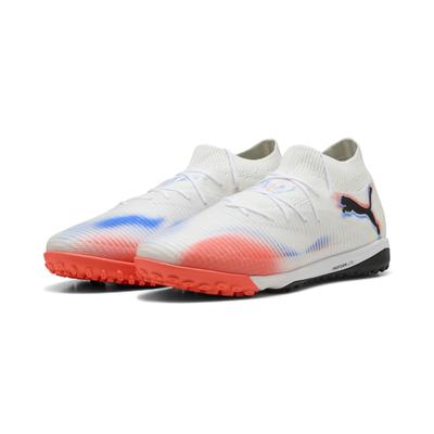 Fußballschuh PUMA "FUTURE 8 PRO Cage Fußballschuhe Erwachsene", Gr. 43, weiß schwarz glowing rot, Obermaterial: Synthetik, Textil; Futter: Synthetik, Textil; Innensohle: Textil; Laufsohle: Gummi, Schuhe Image