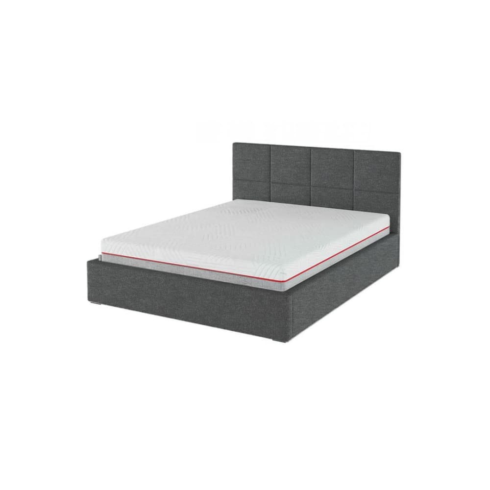 Lit coffre avec sommier à lattes carrés anthracite 160x200