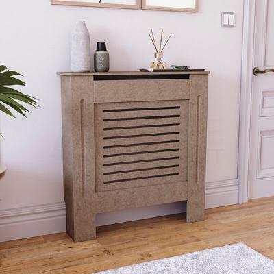 Milton Radiator Cover mdf Modern Cabinet Slatted Grill, Unfinished, Small Image