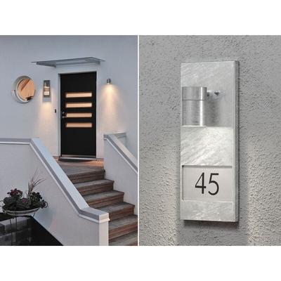 Konstsmide - Große led Außenwandleuchte / Hausnummernleuchte Downlight, Silber Image