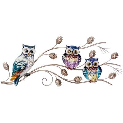 Wand Behang Eulen Design Garten Zweig Terrassen Außen Dekoration mehrfarbig 507222 Image