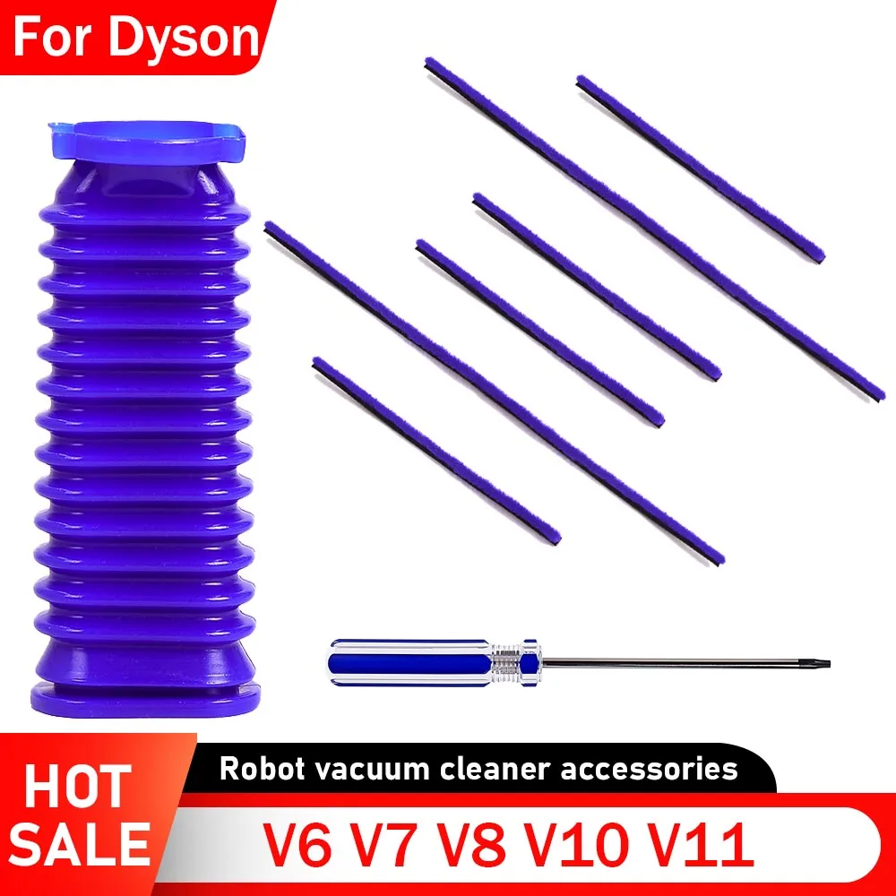 Weiches Samtstreifen-Schlauchset für Dyson V6 V7 V8 V10 V11 Roboter-Staubsauger-Zubehör, effiziente Reinigung, Bodenbürstenrolle, blauer Schlauch Image