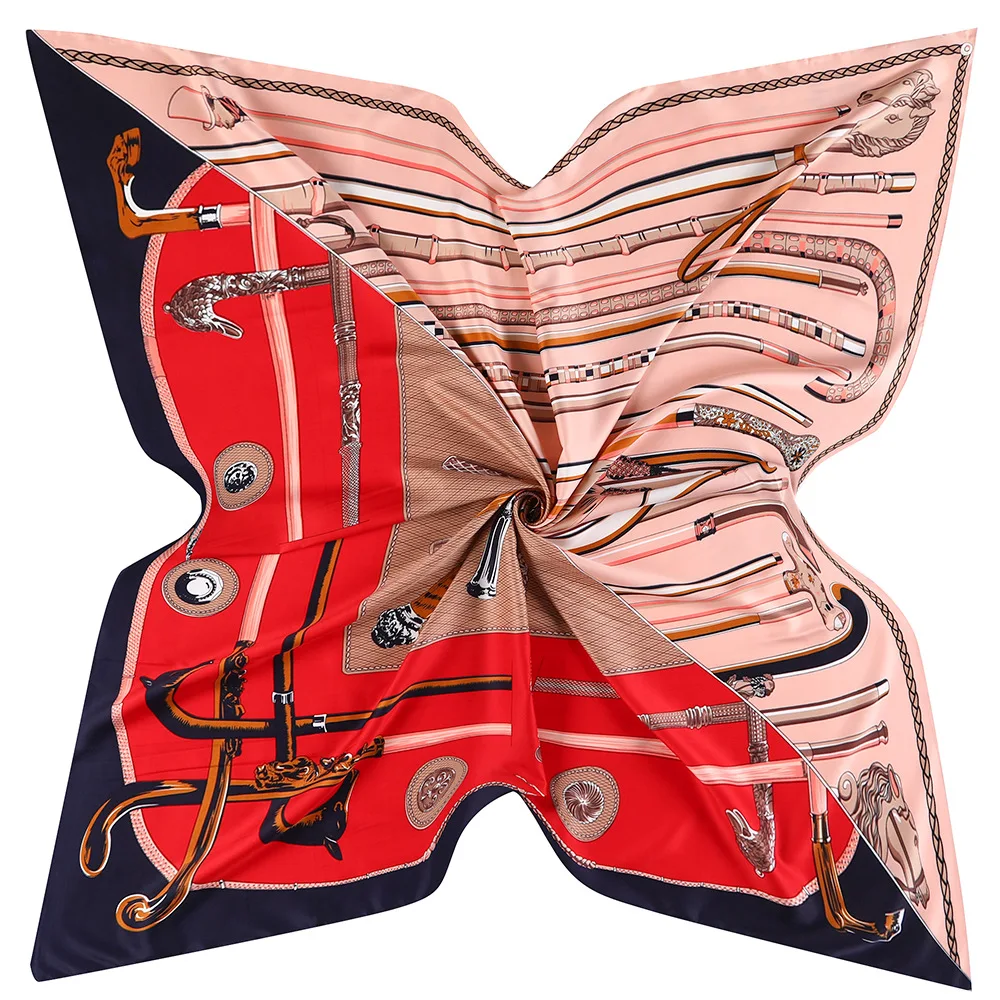 Four Seasons Geschenkschal, 130 cm, Sonnenschutzschal, Kopftuch mit Hirsch, Zepter, Pferdekopf-Design, Allzweck-Reiseschal Image