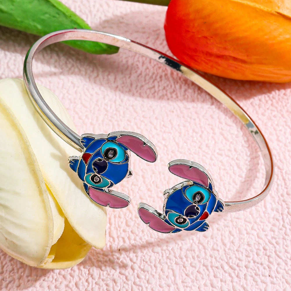 Big Ear Stitch Chain Armband Set Disney Streetwear Paar Schmuck personalisierte Hip Hop Zubehör für Fans