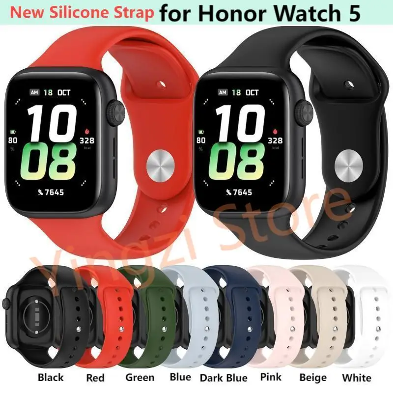 Neues Silikonarmband für Honor Watch 5, Ersatzarmband, Armband für Honor Watch5, Sportarmband-Zubehör Image