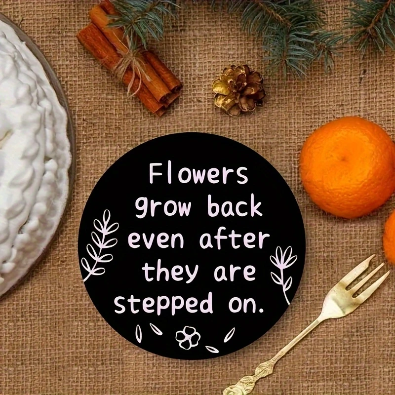 6 Stück 2D-Untersetzer aus Holz, inspirierende Zitate, Muster, Thema, Schreibtisch-Isoliermatten, Heimdekoration, Kaffeetasse, Untersetzer, Büro Image